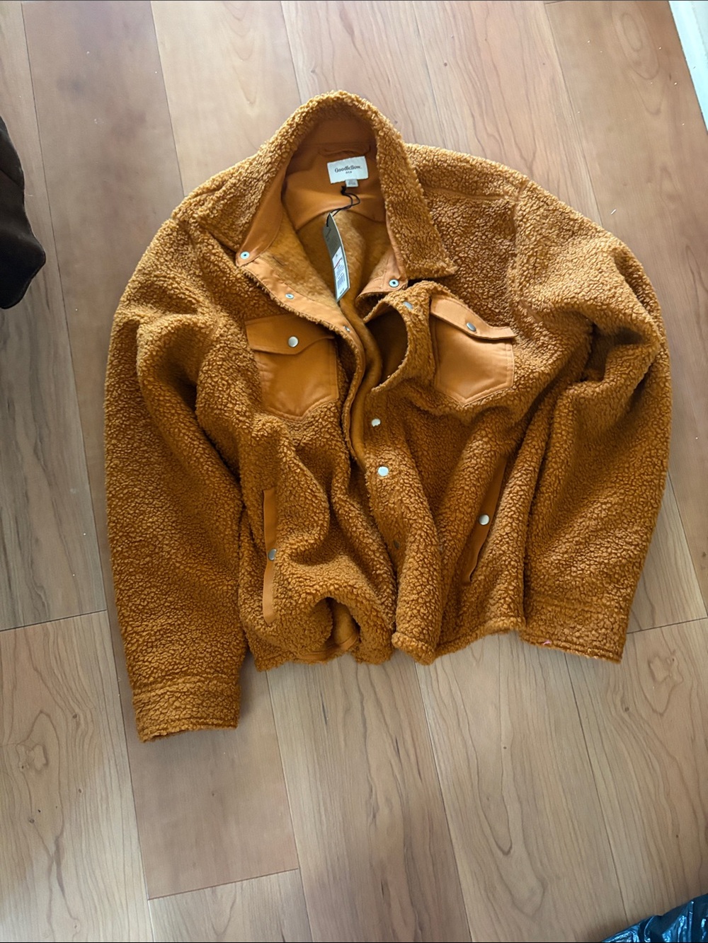 Goodfellow & Co Rust Teddy Sherpa Shirt Jacket